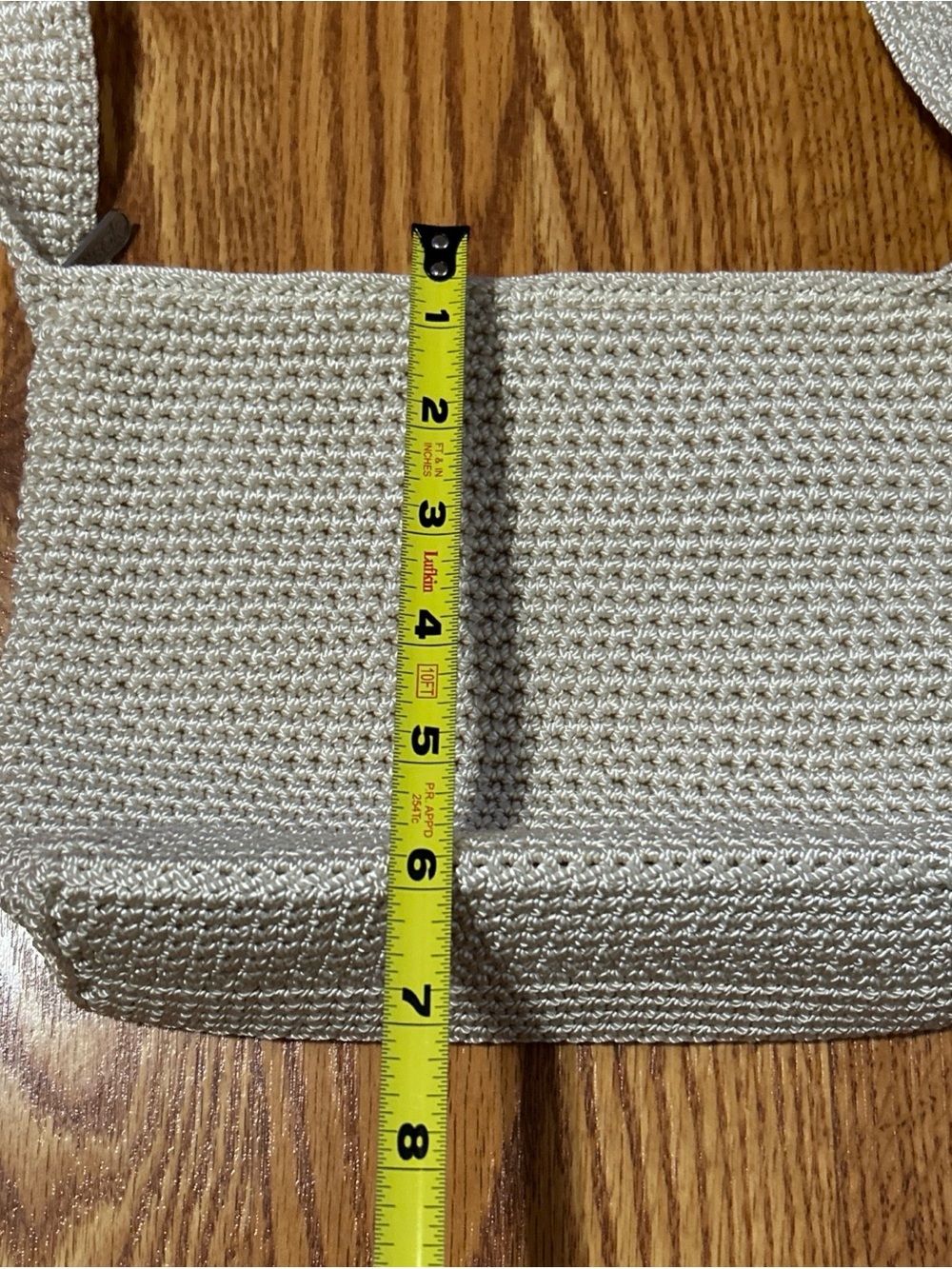 The Sak Creamy Beige Mini Crochet Crossbody Zipper Boho Festive Chic Bag - Picture 8 of 13